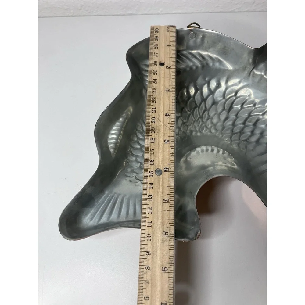 Solid‎ Copper Embossed Fish Koi Jello Baking Mold Made In Korea 8x9